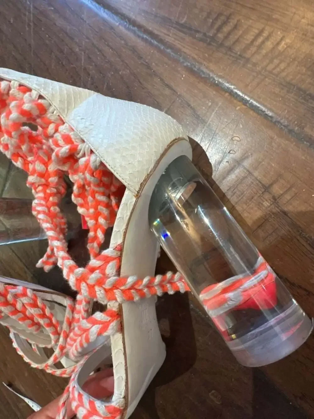 Francesca Bellavita Don't Call Me Doll Neon Rope Lace-Up Heels Size 39